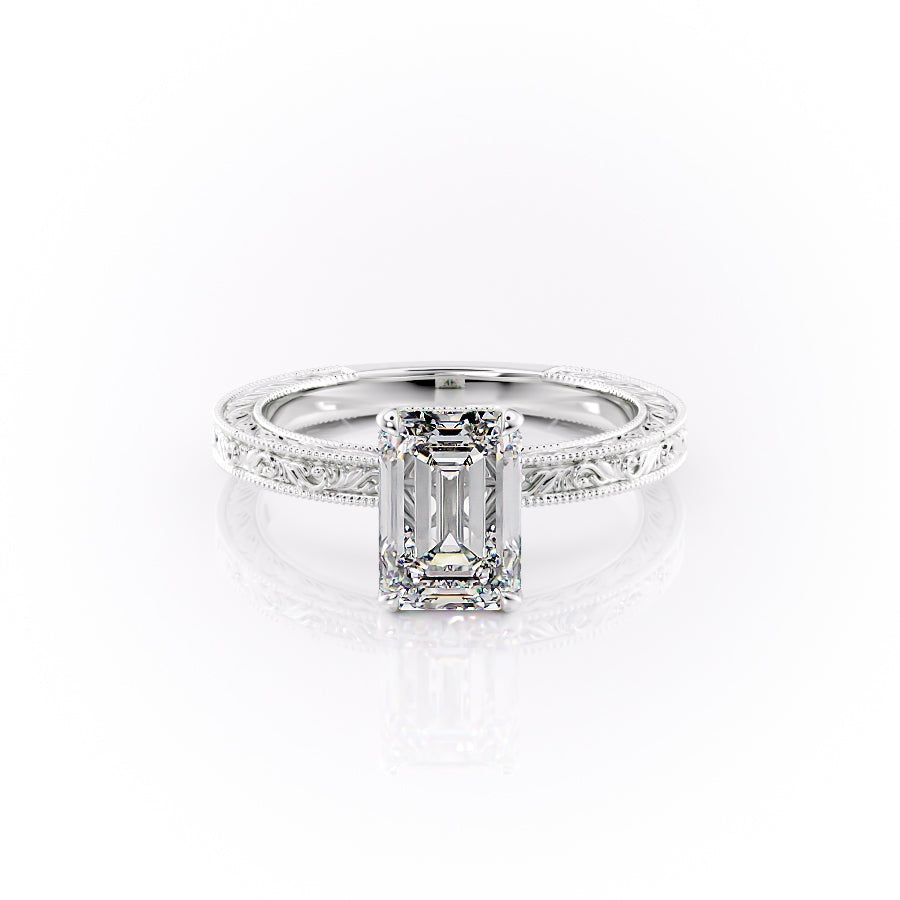 The Skye Set With An Emerald Lab Diamond-L'Amour Brilliance #material_white