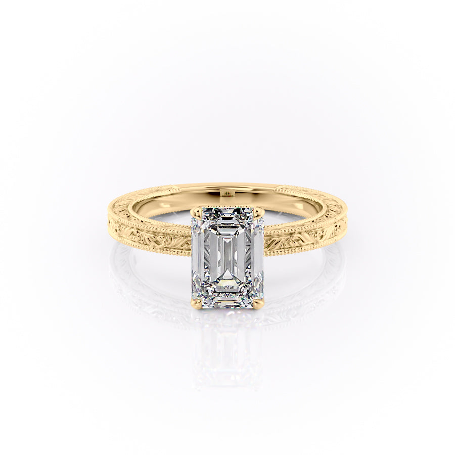 The Skye Set With An Emerald Lab Diamond-L'Amour Brilliance #material_gold
