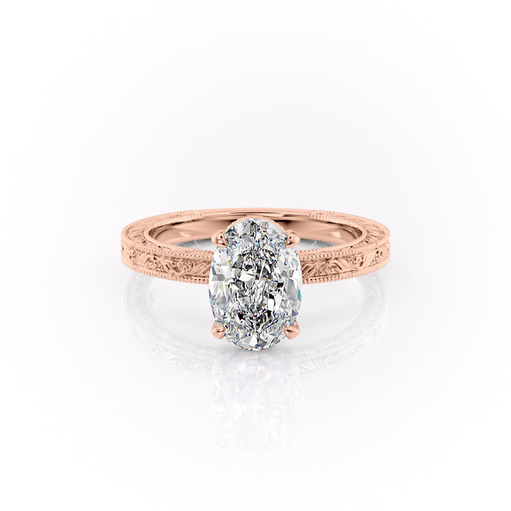The Skye Set With An Oval Lab Diamond-L'Amour Brilliance #material_rose