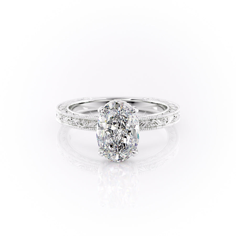 The Skye Set With An Oval Lab Diamond-L'Amour Brilliance #material_white