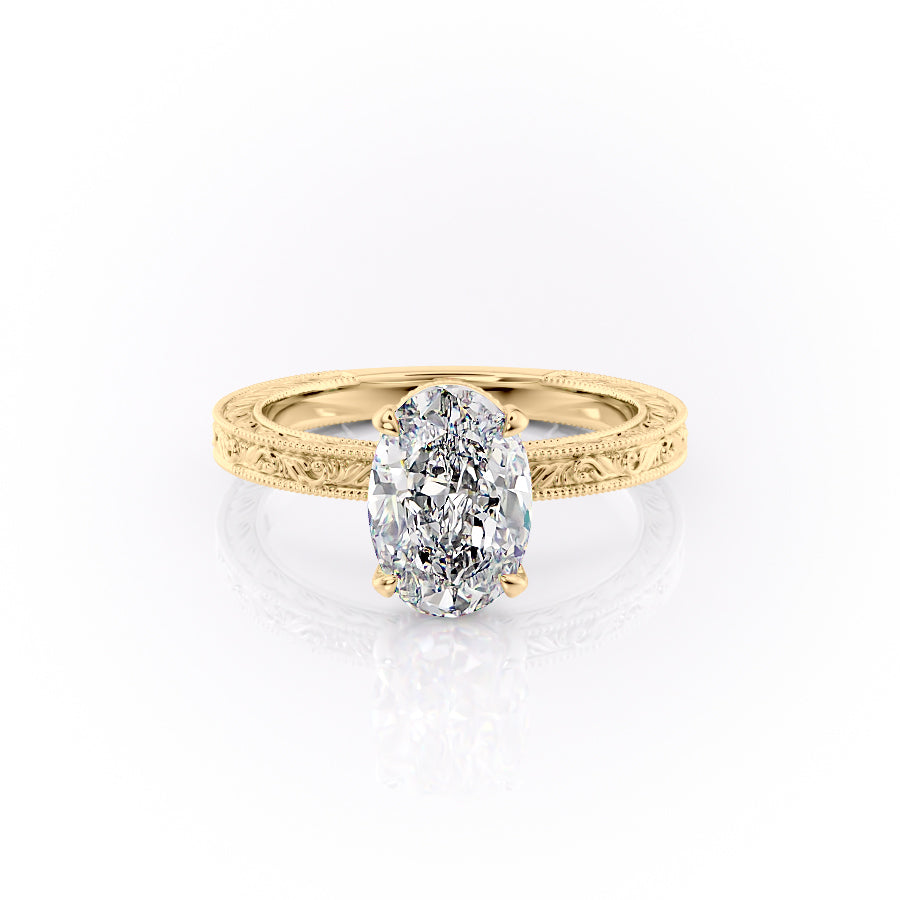 The Skye Set With An Oval Lab Diamond-L'Amour Brilliance #material_gold