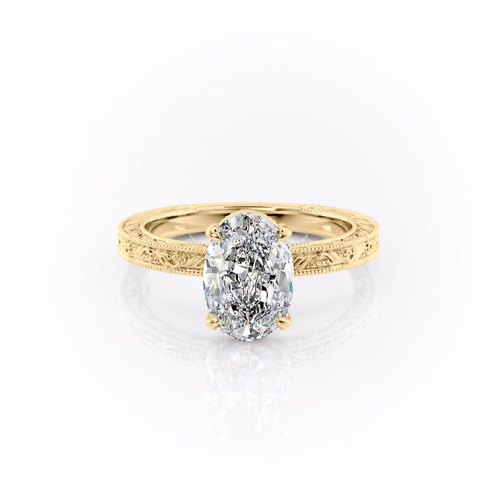 The Skye Set With An Oval Lab Diamond-L'Amour Brilliance #material_gold