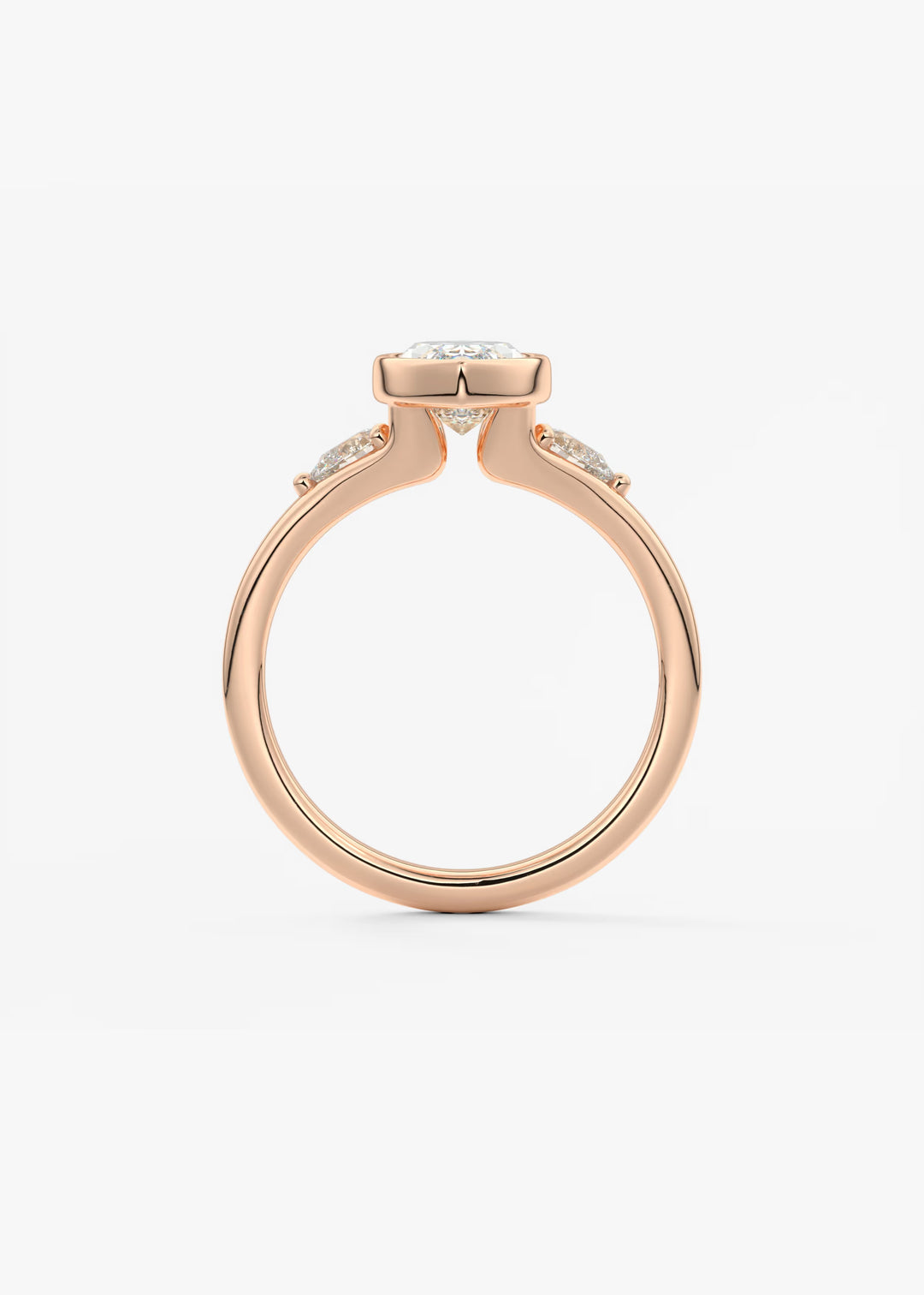 The Solene Bezel Set Marquise & Pear Split Shank Engagement Ring#material_rose