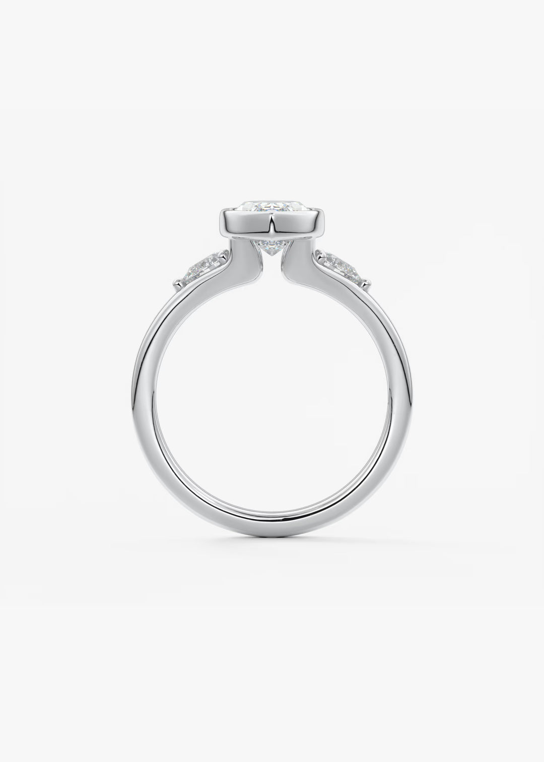 The Solene Bezel Set Marquise & Pear Split Shank Engagement Ring#material_white
