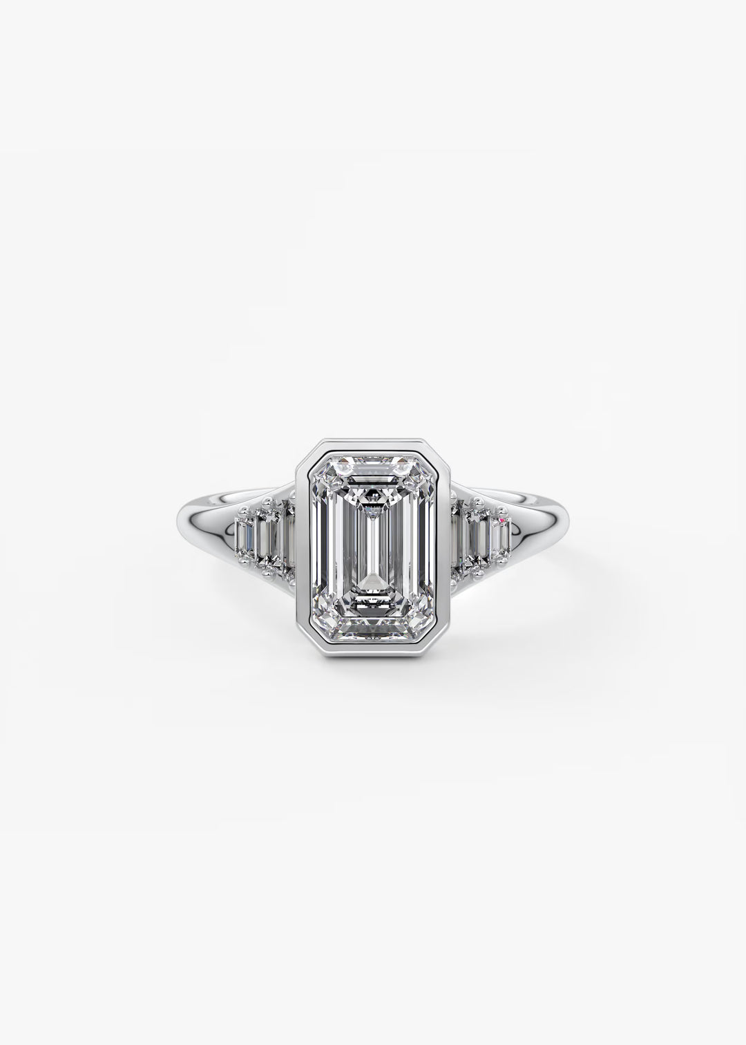 Diamond ring with a white background#material_white