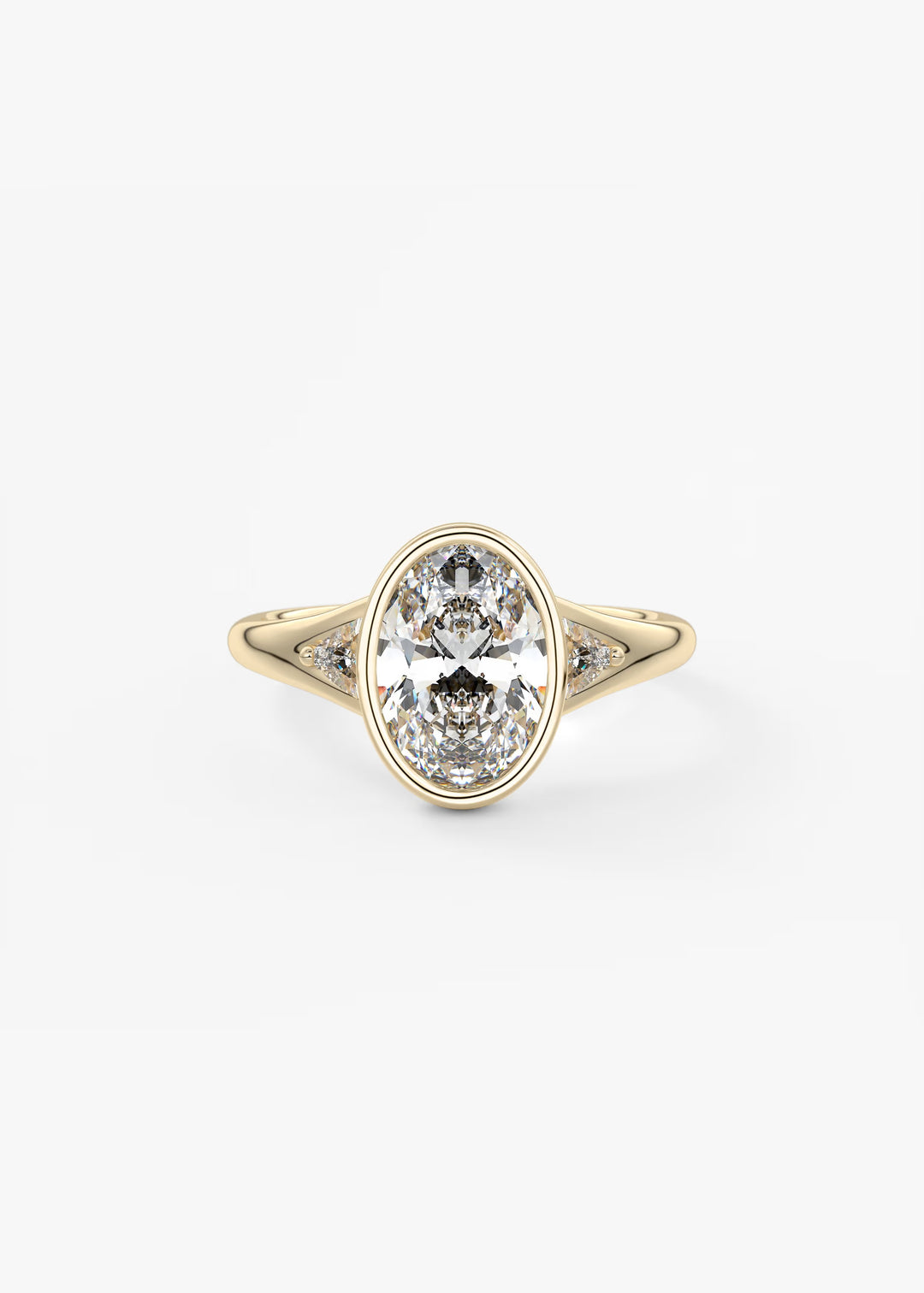 Gold ring with a diamond on a white background#material_gold