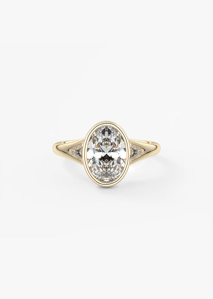Gold ring with a diamond on a white background#material_gold