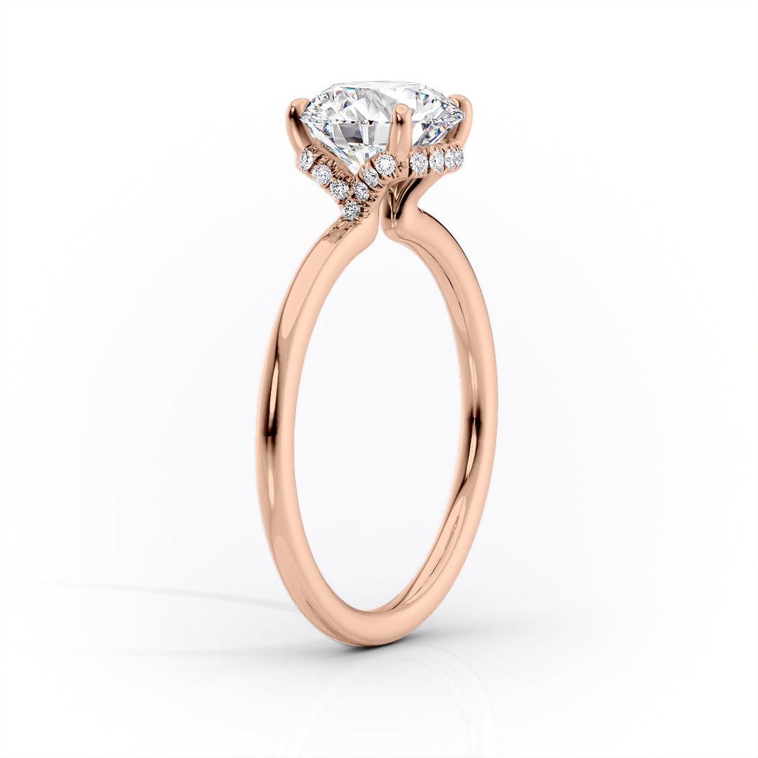 The Solitaire Phoebe Set With A Marquise Solitaire Moissanite 1.5 Carat 14K Rose#material_14k-rose