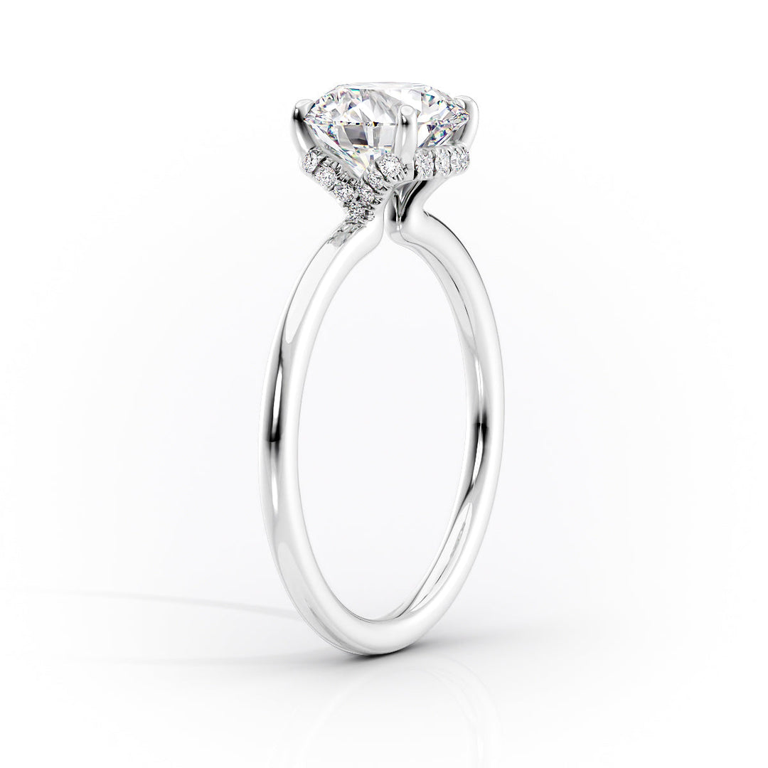 The Solitaire Phoebe Set With A Marquise Solitaire Moissanite 1 Carat 18K White#material_18k-white
