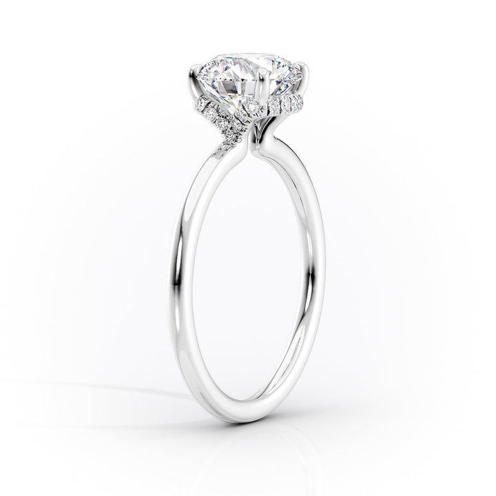 The Solitaire Phoebe Set With A Marquise Solitaire Moissanite 1 Carat 18K White#material_18k-white