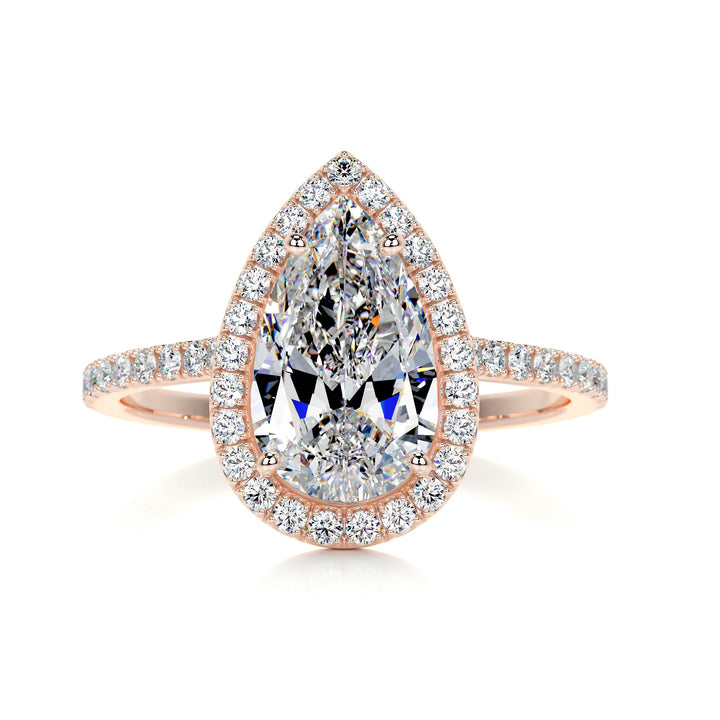 The Spencer Moissanite & Diamonds Ring Moissanite 14K Rose 1 Carat Round#material_14k-rose