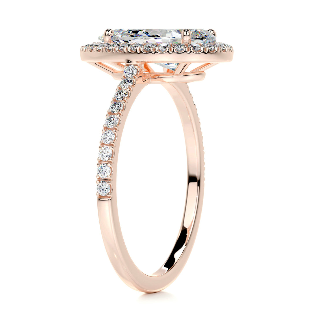 The Spencer Moissanite & Diamonds Ring Moissanite 14K Rose 2.15 Carat Round#material_14k-rose