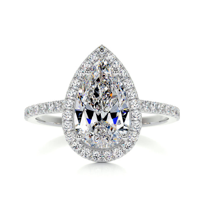 The Spencer Moissanite & Diamonds Ring Moissanite 14K White 1 Carat Round#material_14k-white