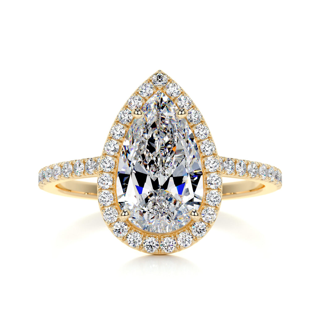 The Spencer Moissanite & Diamonds Ring Moissanite 18K Gold 1 Carat Round#material_18k-gold