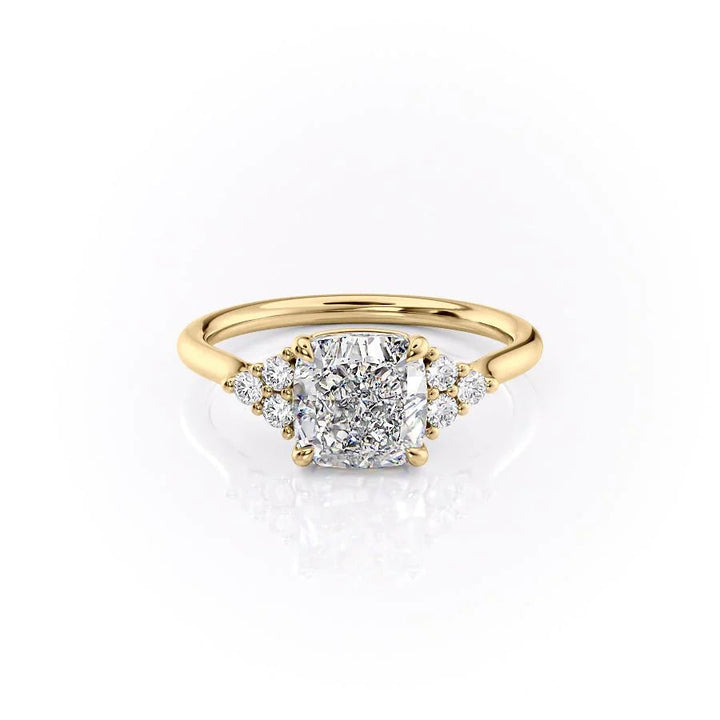 The Summer Set With Cushion Side Stone Lab Diamond 1 Carat 14K Gold#material_14k-gold