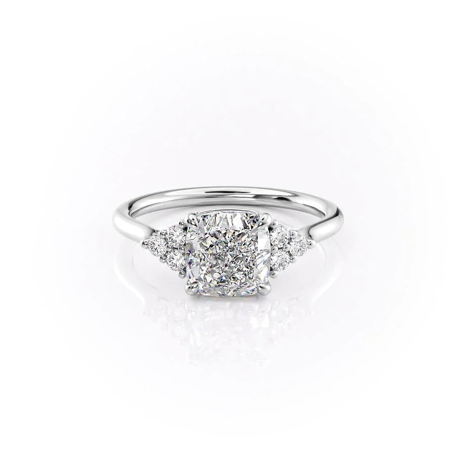 The Summer Set With Cushion Side Stone Moissanite#material_14k-white