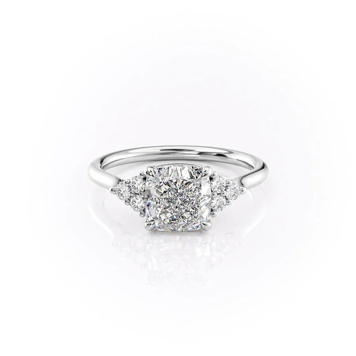 The Summer Set With Cushion Side Stone Moissanite#material_18k-white