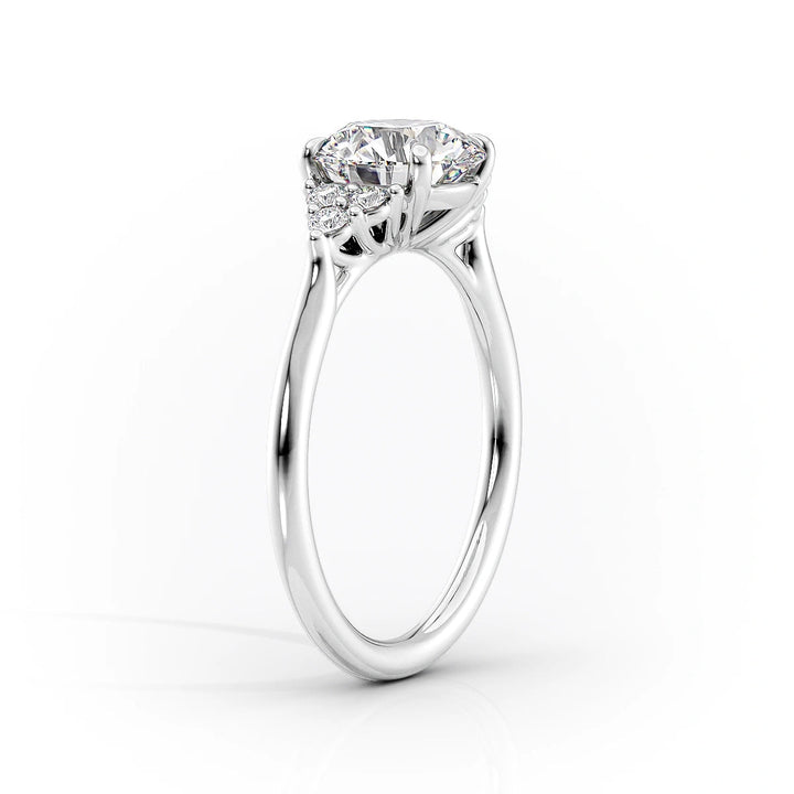 The Summer Set With Cushion Side Stone Moissanite#material_18k-white