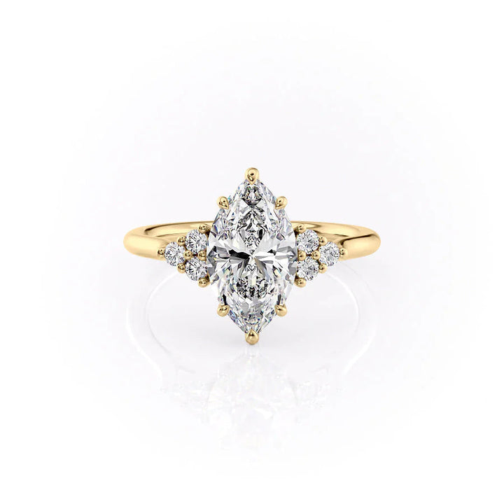 The Summer Set With Marquise Side Stone Moissanite#material_14k-gold