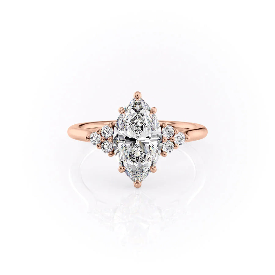 The Summer Set With Marquise Side Stone Lab Diamond 1 Carat 14K Rose#material_14k-rose