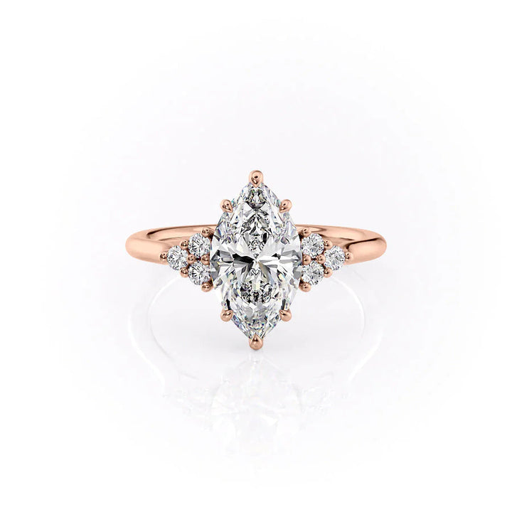 The Summer Set With Marquise Side Stone Lab Diamond 1 Carat 14K Rose#material_14k-rose