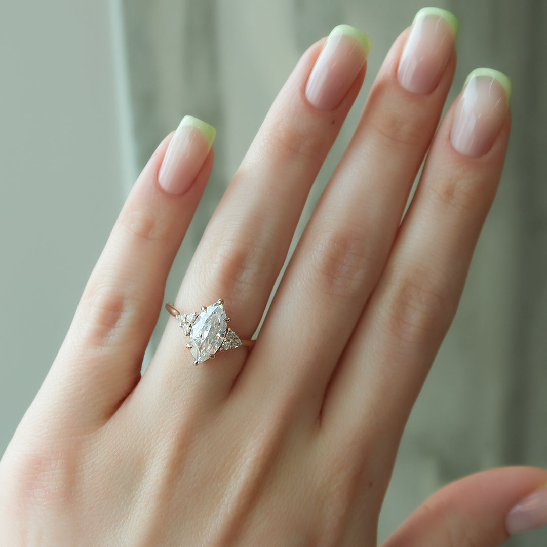 The Summer Set With Marquise Side Stone Lab Diamond 2 Carat 14K Rose#material_14k-rose