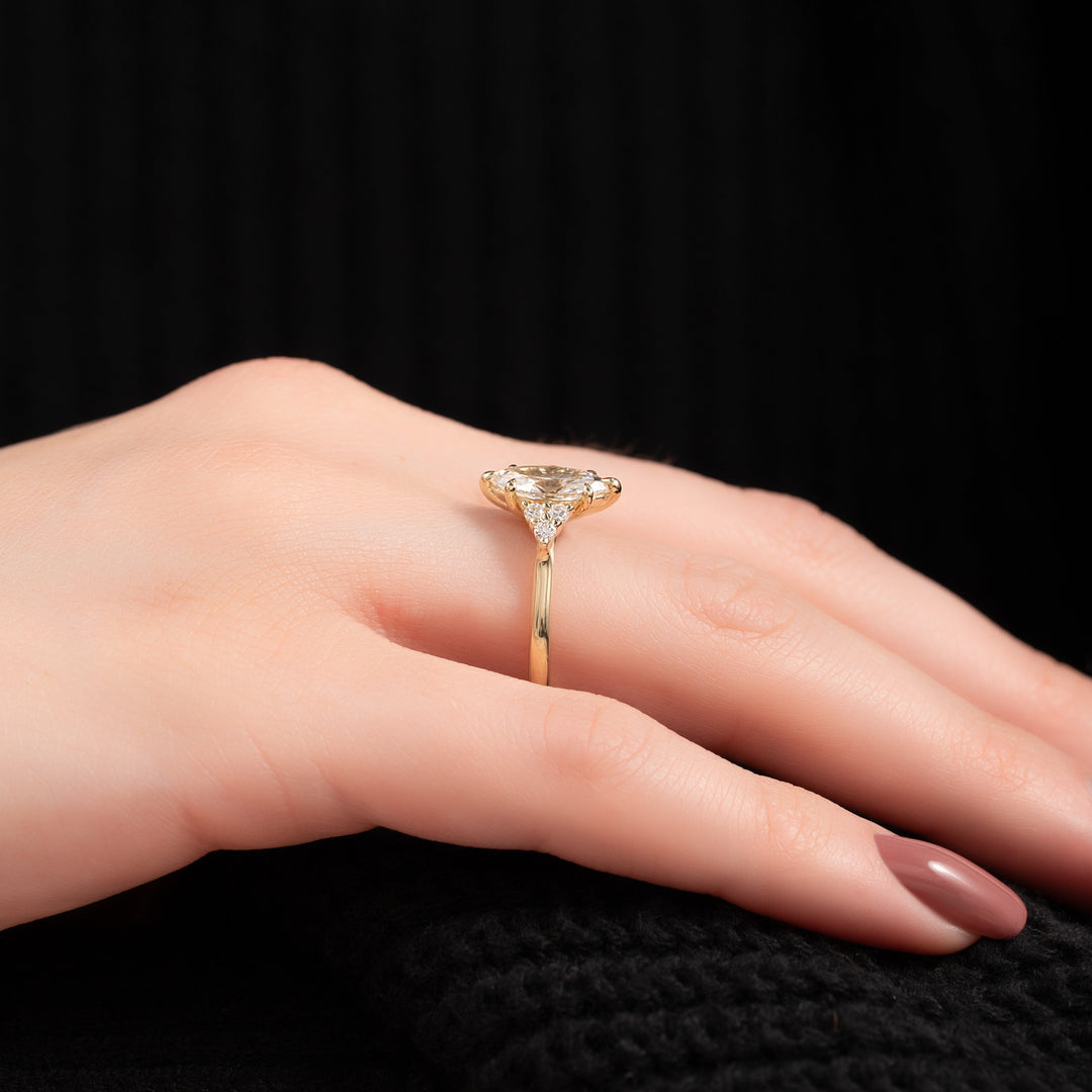 The Summer Marquise Lab Diamond Moissanite Engagement Ring