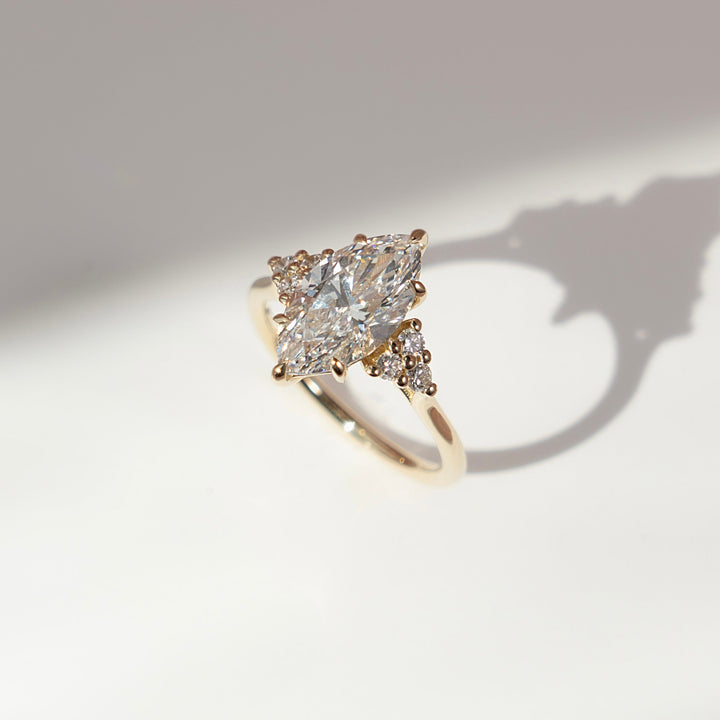 The Summer Marquise Lab Diamond Moissanite Engagement Ring *Shown with 2.5 ct #material_gold
