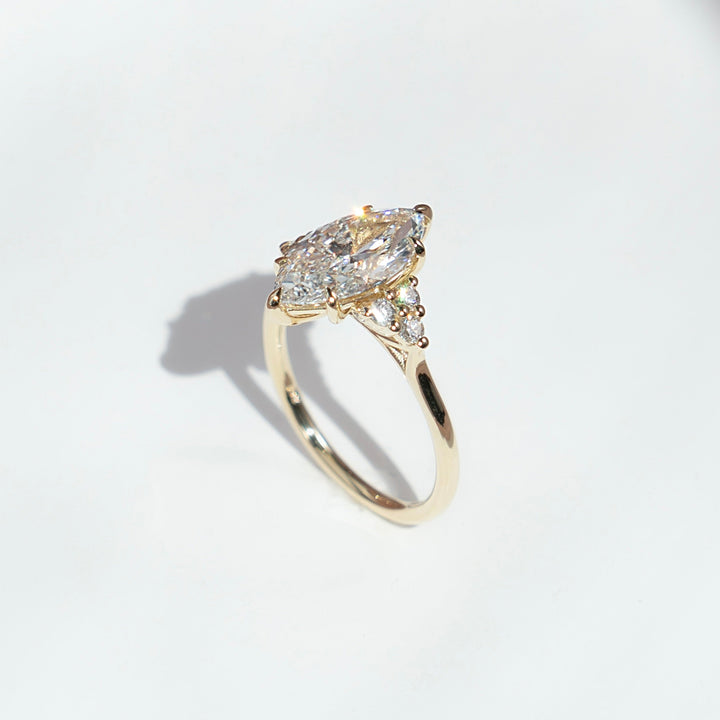 The Summer Marquise Lab Diamond Moissanite Engagement Ring *Shown with 2.5 ct #material_gold