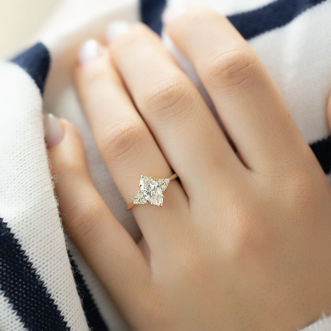 The Summer Marquise Lab Diamond Moissanite Engagement Ring