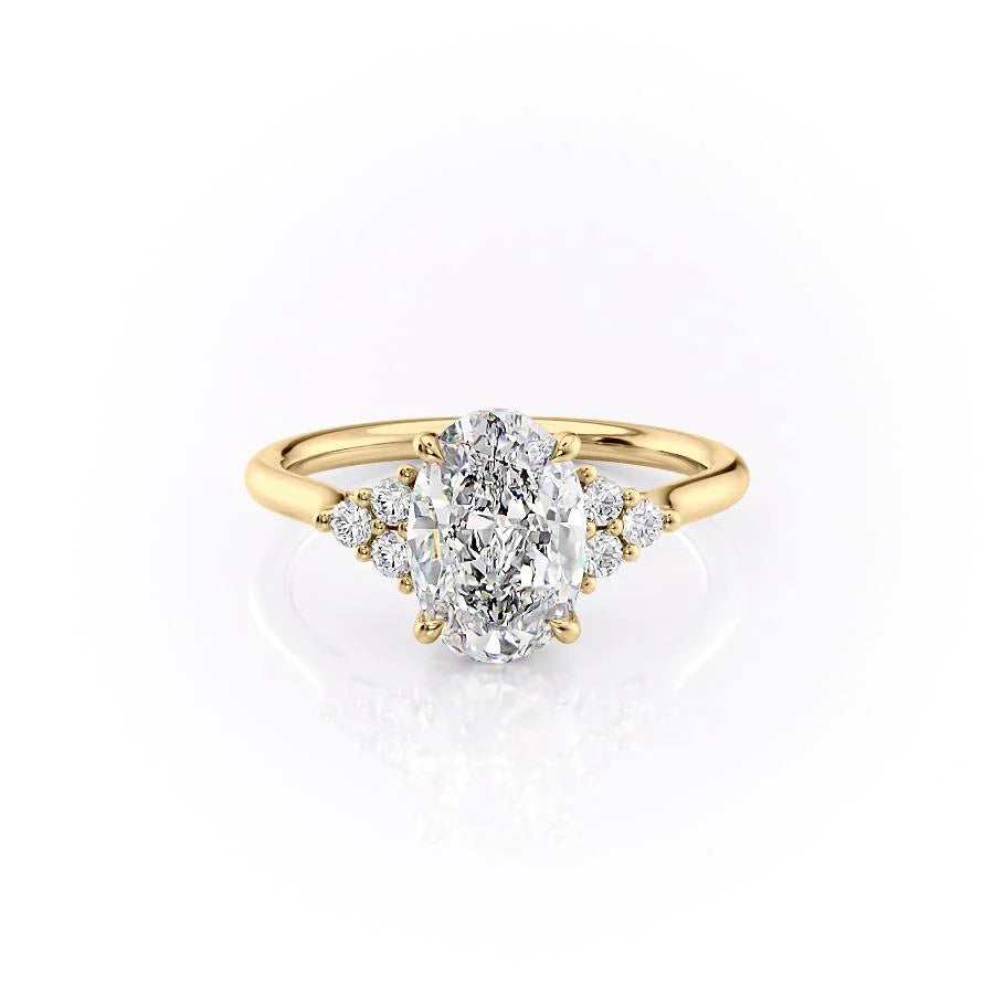 The Summer Set With Oval Side Stone Lab Diamond 1 Carat 14K Gold#material_14k-gold