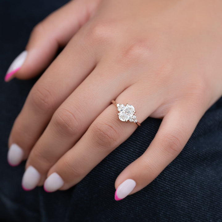 The Summer Set With Oval Side Stone Lab Diamond 2 Carat 14K Rose#material_14k-rose