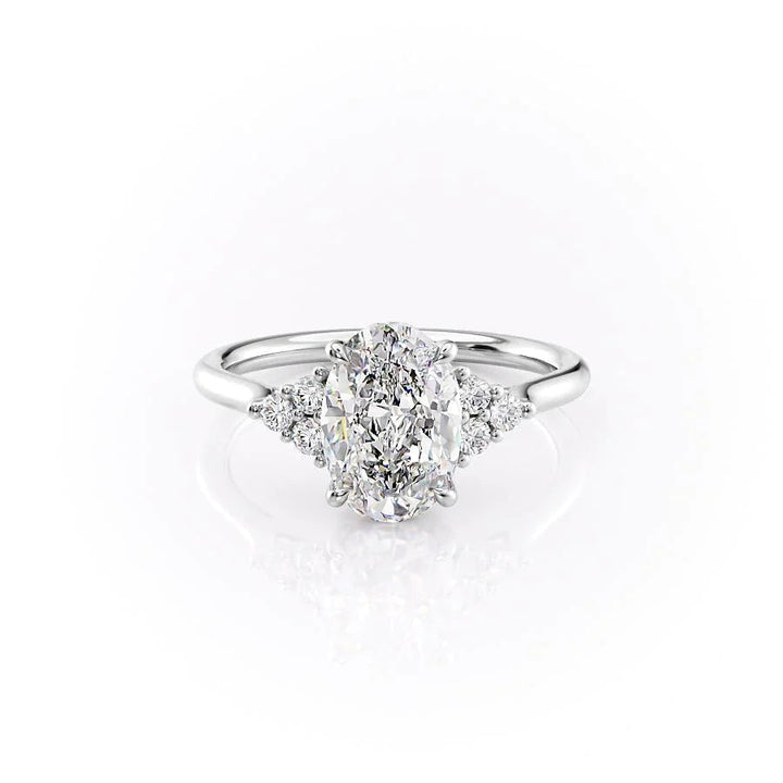 The Summer Set With Oval Side Stone Moissanite#material_14k-white