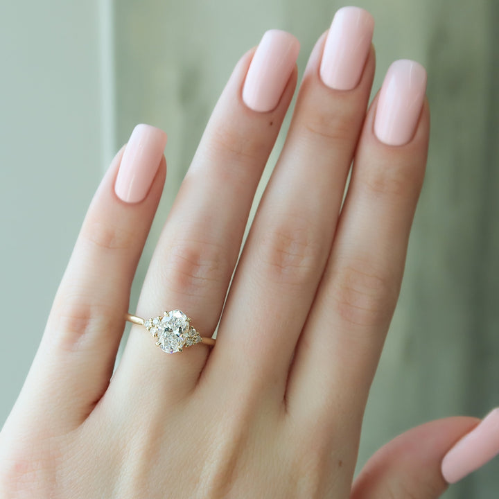 The Summer Oval Lab Diamond Moissanite Engagement Ring *Shown with 1.5 ct #material_gold