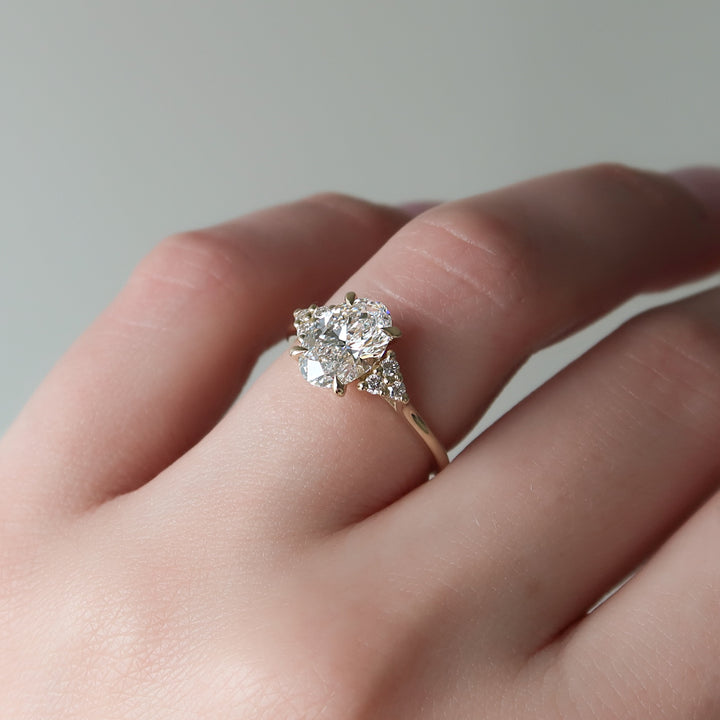 The Summer Oval Lab Diamond Moissanite Engagement Ring *Shown with 2 ct #material_gold