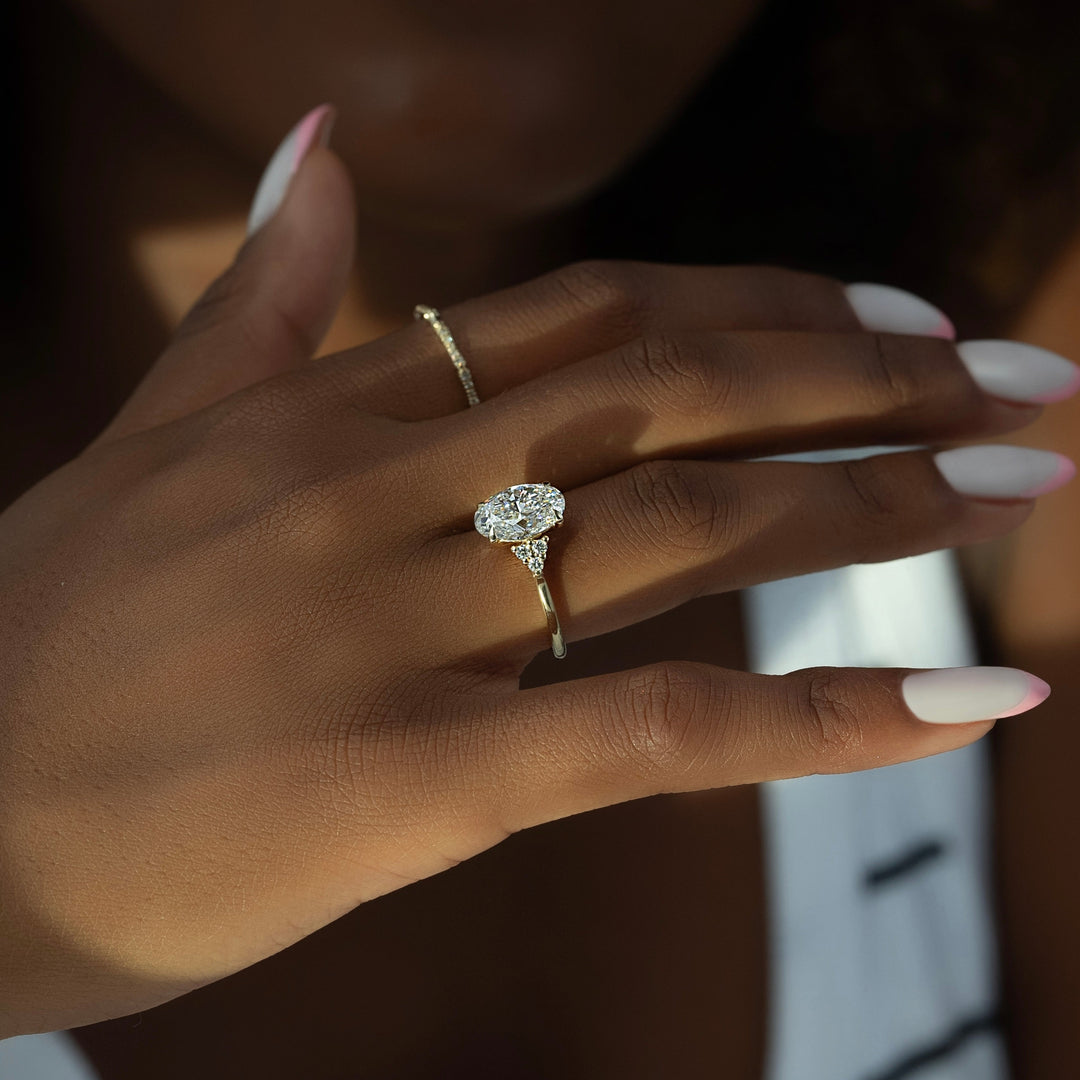 The Summer Oval Lab Diamond Moissanite Engagement Ring