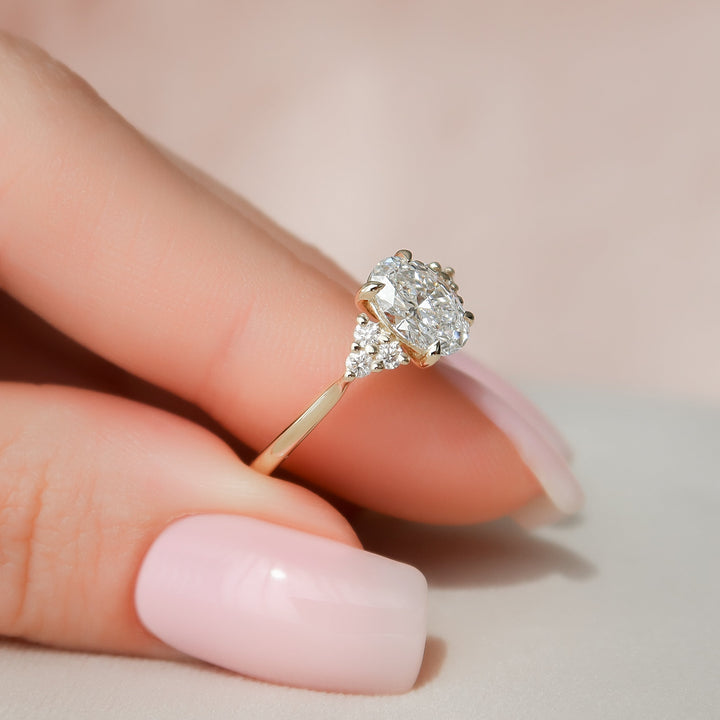 The Summer Oval Lab Diamond Moissanite Engagement Ring *Shown with 1 ct #material_gold
