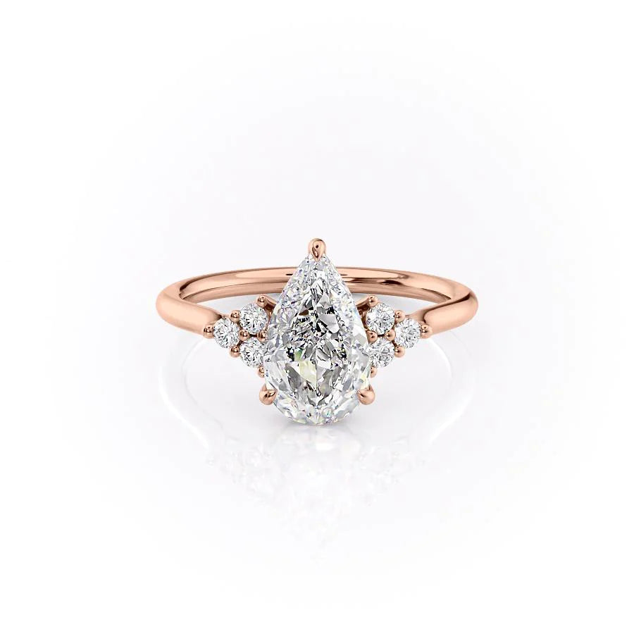 The Summer Set With Pear Side Stone Lab Diamond 1 Carat 14K Rose#material_14k-rose