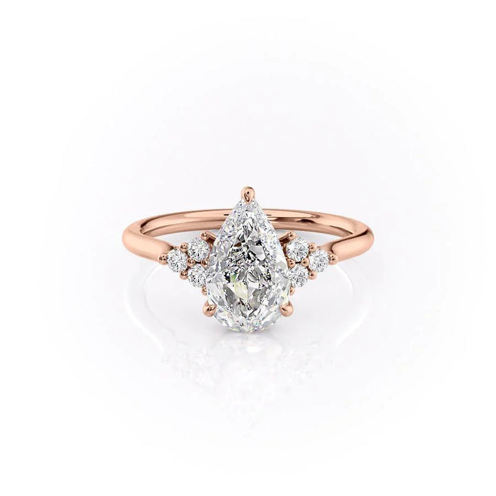 The Summer Set With Pear Side Stone Lab Diamond 1 Carat 14K Rose#material_14k-rose