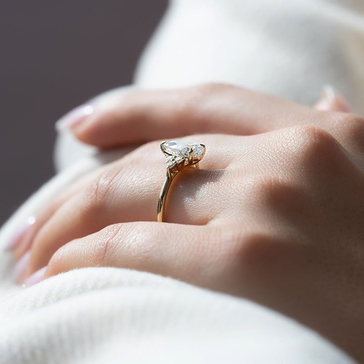 The Summer Pear Lab Diamond Moissanite Engagement Ring *Shown with 1.5 ct #material_gold