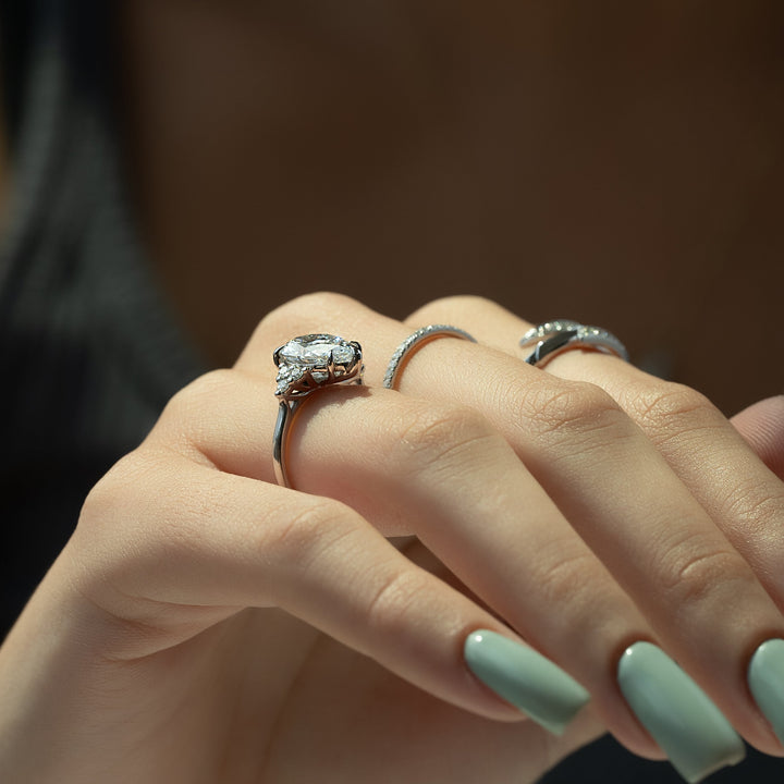 The Summer Pear Lab Diamond Moissanite Engagement Ring *Shown with 3 ct #material_white