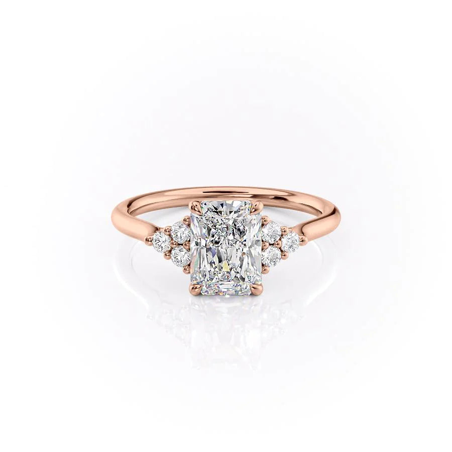 The Summer Set With Radiant Side Stone Lab Diamond 1 Carat 14K Rose#material_14k-rose