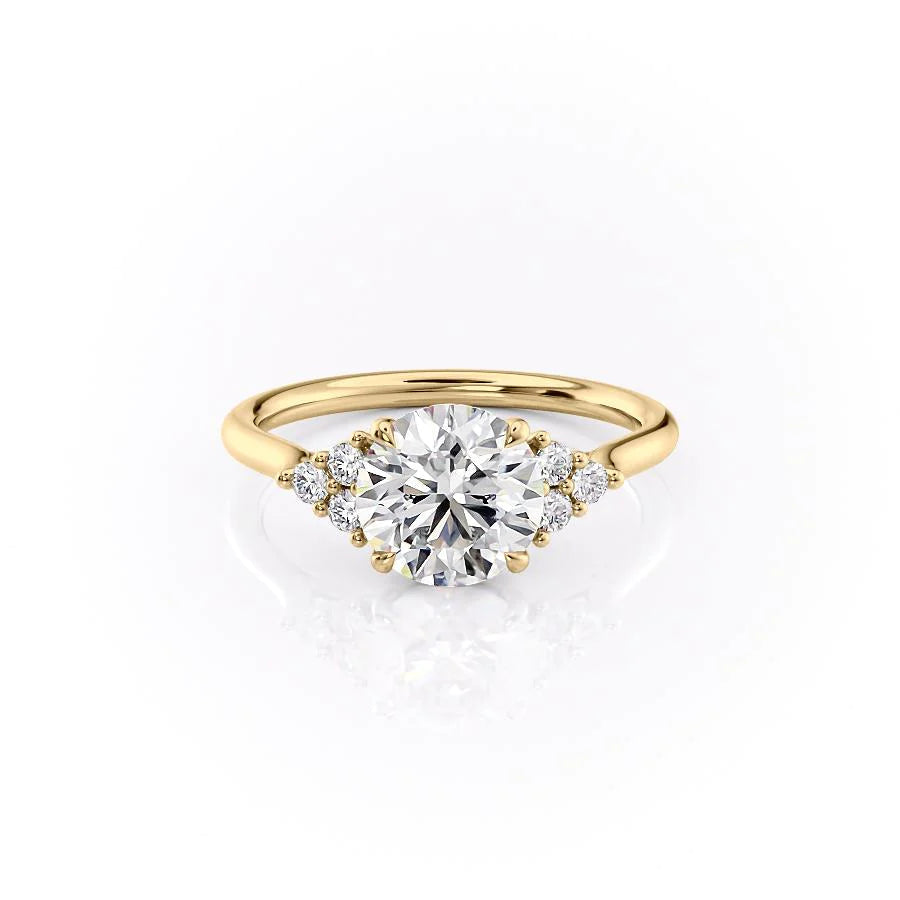 The Summer Set With Round Side Stone Lab Diamond 1 Carat 14K Gold#material_14k-gold