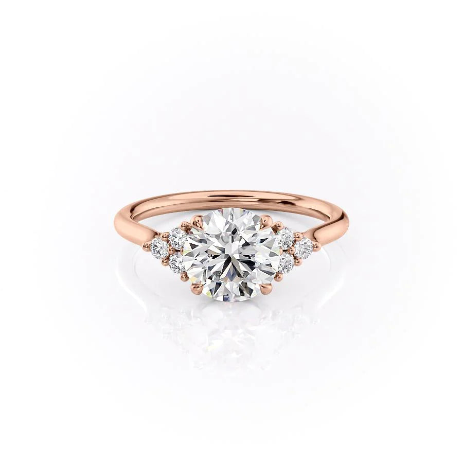 The Summer Set With Round Side Stone Lab Diamond 1 Carat 14K Rose#material_14k-rose