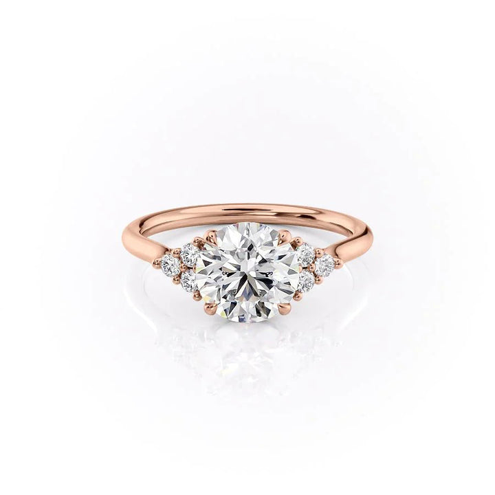 The Summer Set With Round Side Stone Moissanite#material_14k-rose