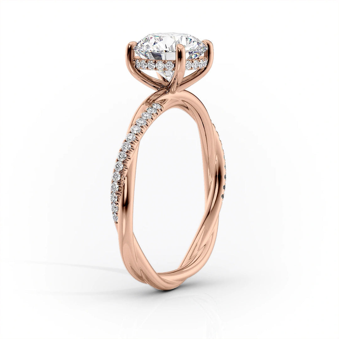 The Sunny Set With Cushion Pave Lab Diamond 1.5 Carat 14K Rose#material_14k-rose