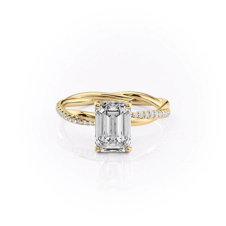 The Sunny Set With Emerald Pave Lab Diamond 1 Carat 14K Gold#material_14k-gold