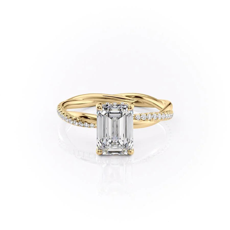 The Sunny Set With Emerald Pave Moissanite#material_18k-gold