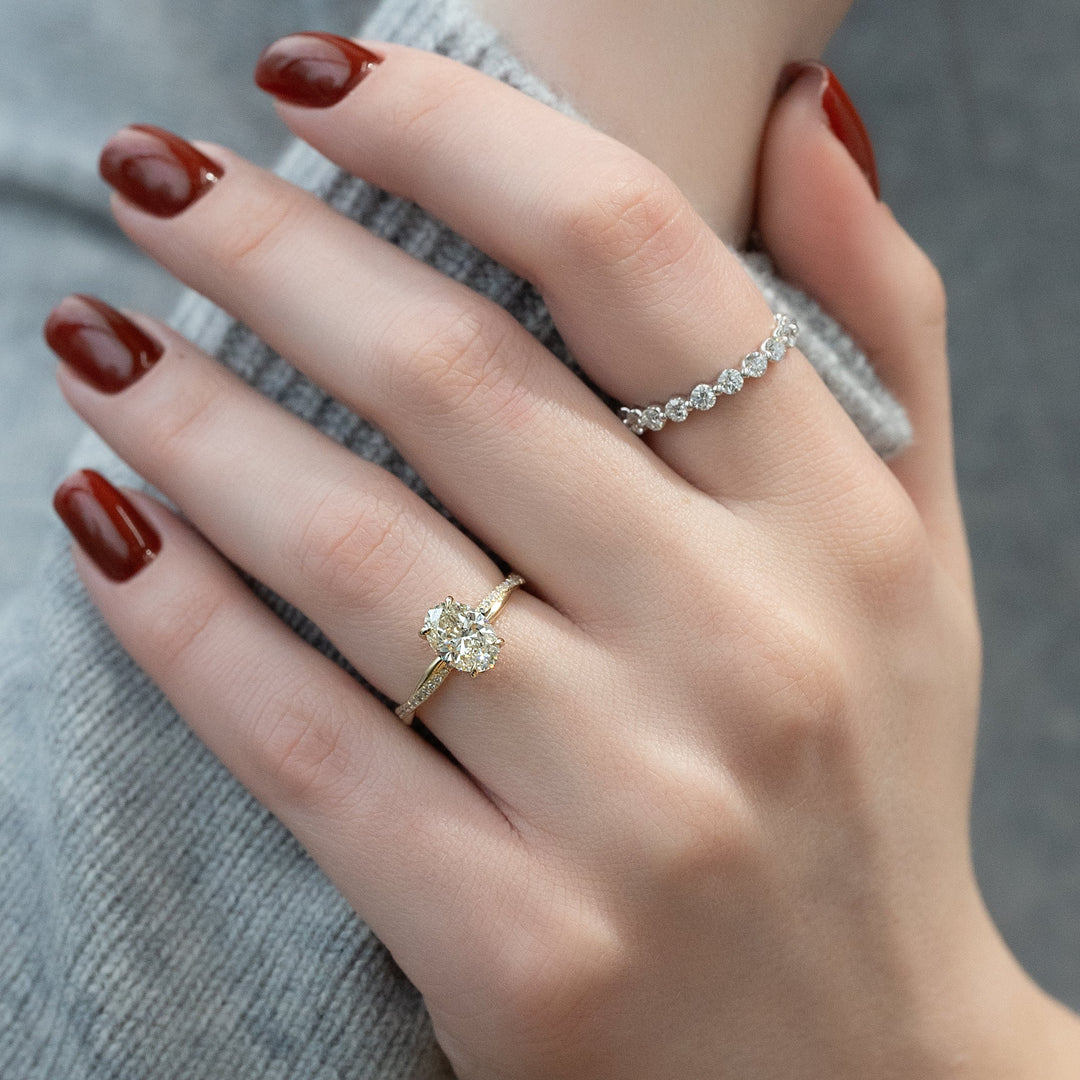 The Sunny Set With Oval Pave Moissanite#material_14k-gold