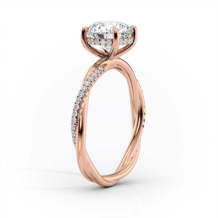 The Sunny Set With Oval Pave Lab Diamond 1.5 Carat 14K Rose#material_14k-rose